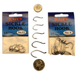 Raven Sickle Hook Black Nickel #10 10pk