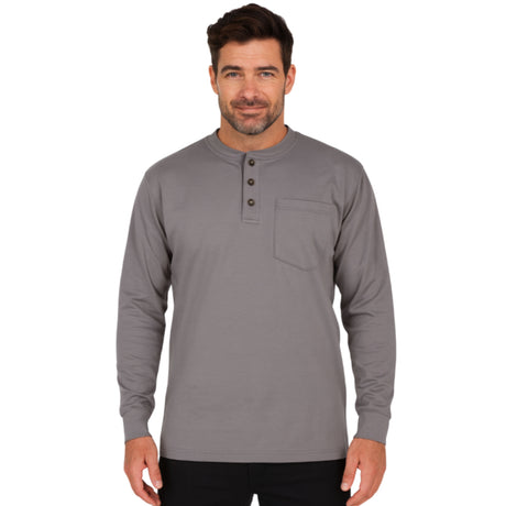 NKE Fire Resistant Henley Men's L/S Grey Shirt
