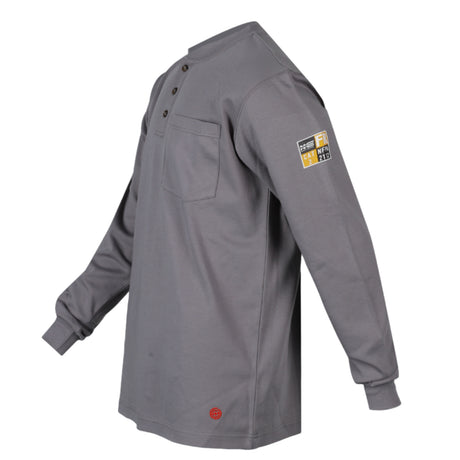 NKE Fire Resistant Henley Men's L/S Grey Shirt