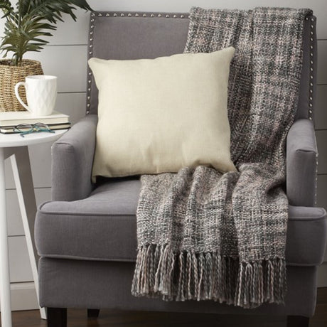 Variegated Grey 100% Cotton Throw Blanket 50"X60"