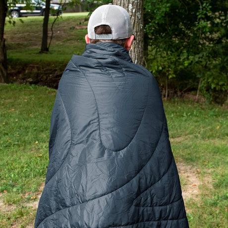 Denovo Kijaro Native Camp Quilt - Smoky Mountain Blue Topo