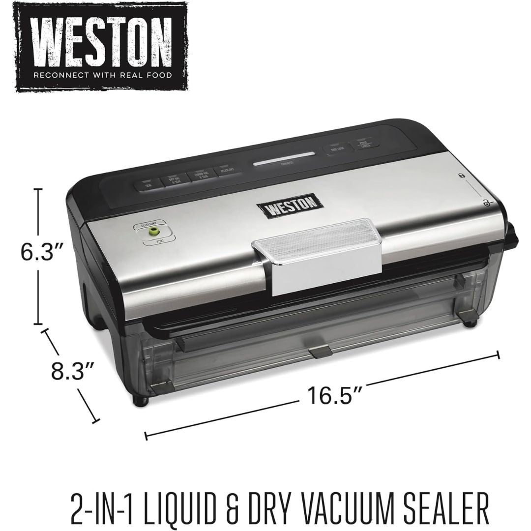 Weston Liquid & Dry Food Vac Sealer 11" with Date Stamp