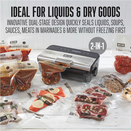 Liquid & Dry Food Vac Sealer 11" with Date Stamp