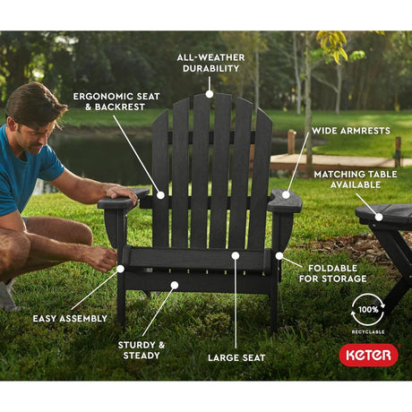 Willoughby Folding Adirondack Black