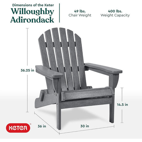 Willoughby Folding Adirondack Black