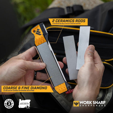 Work Sharp Guided Field Sharpener Elite with Case, Travel Knife Sharpener Tool