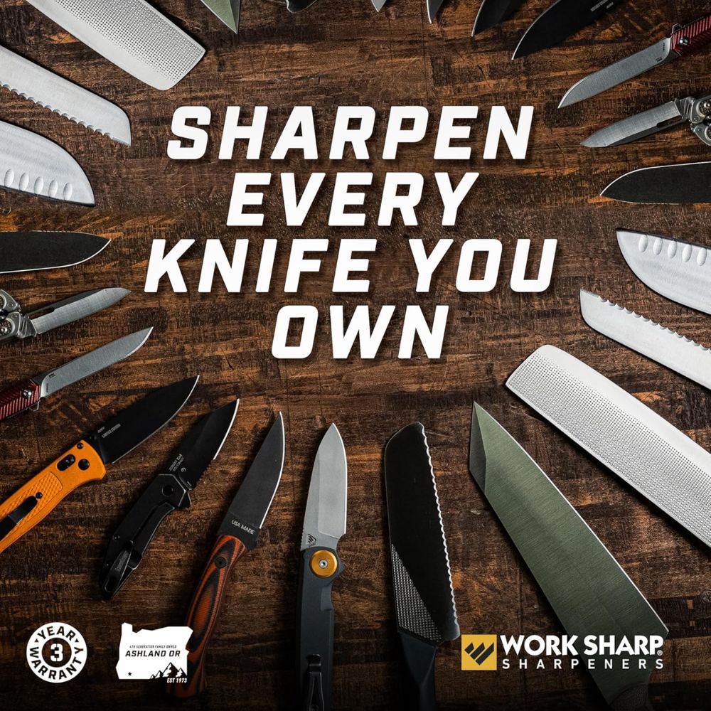 Work Sharp Guided Field Sharpener Elite with Case, Travel Knife Sharpener Tool