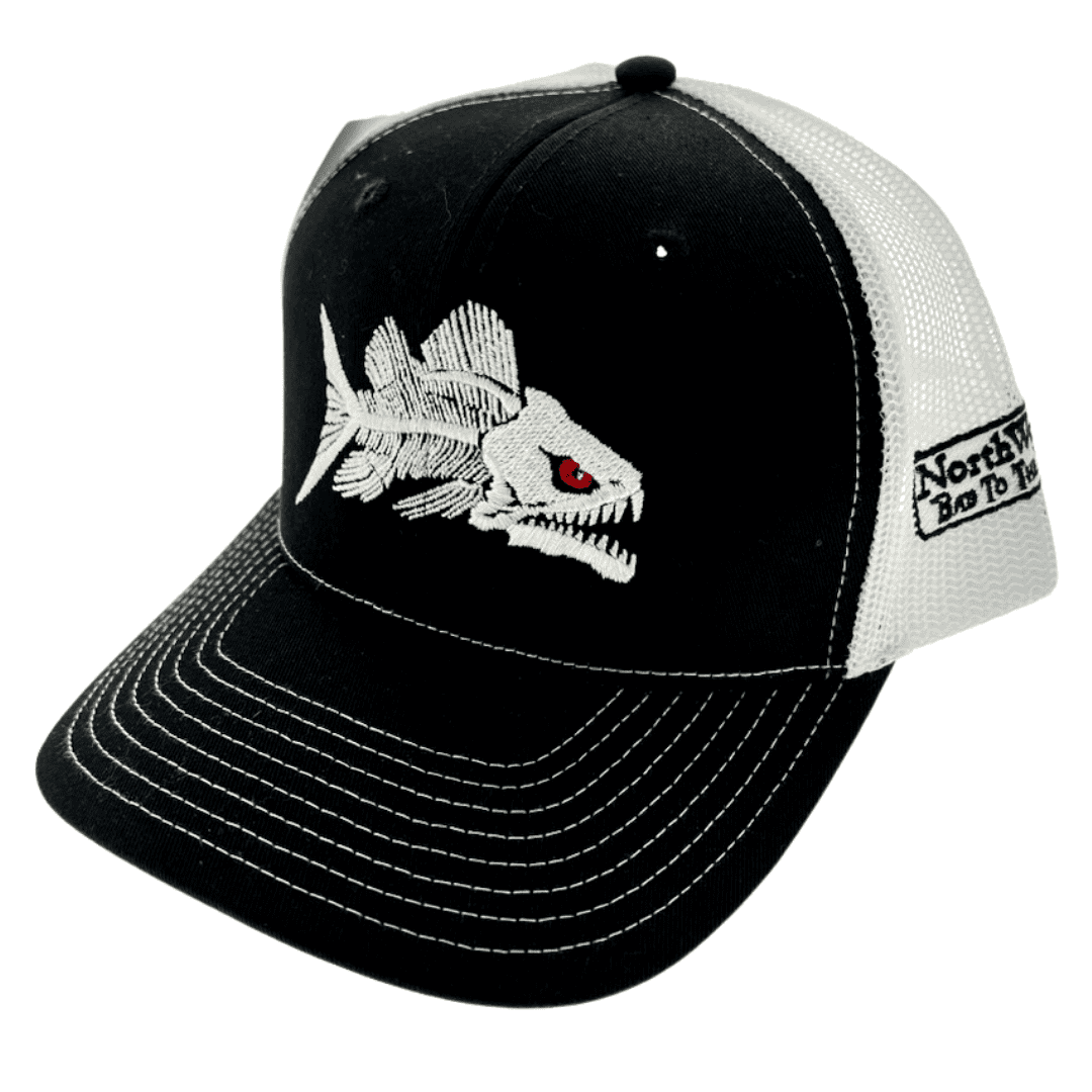 Northwoods Embroidered Bad To The Bone Black Adjustable Snap Back Hat