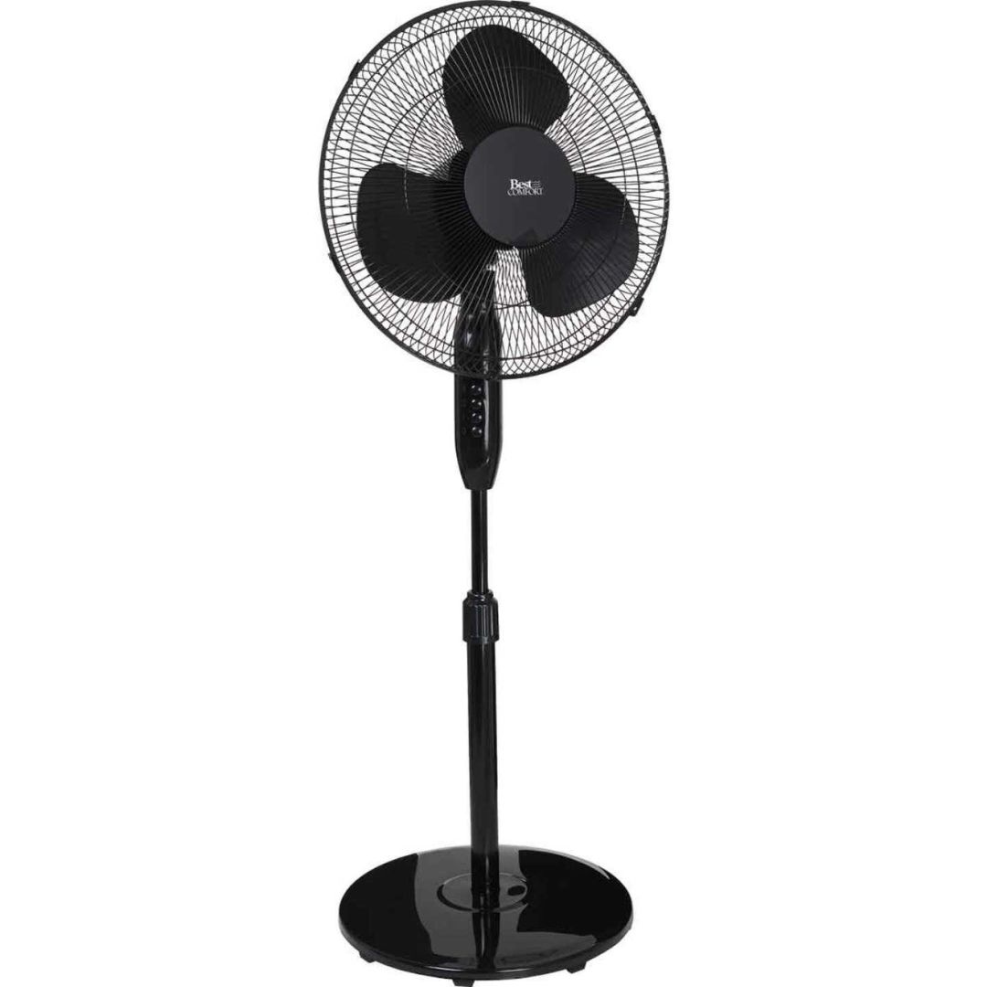 Best Comfort 16IN 3-Speed Oscillating Pedestal Fan Black