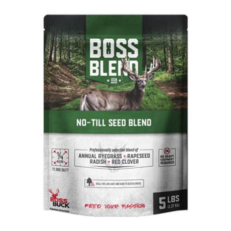 BOSS BLEND / NO-TILL SEED / COVERS 1/4 ACRE / 11,000 SQ. FT. / 5 LB