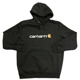 Name Brand Relaxed Fit Logo Hoodie - Black