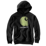 Name Brand Relaxed Fit Large Logo Hoodie - Black