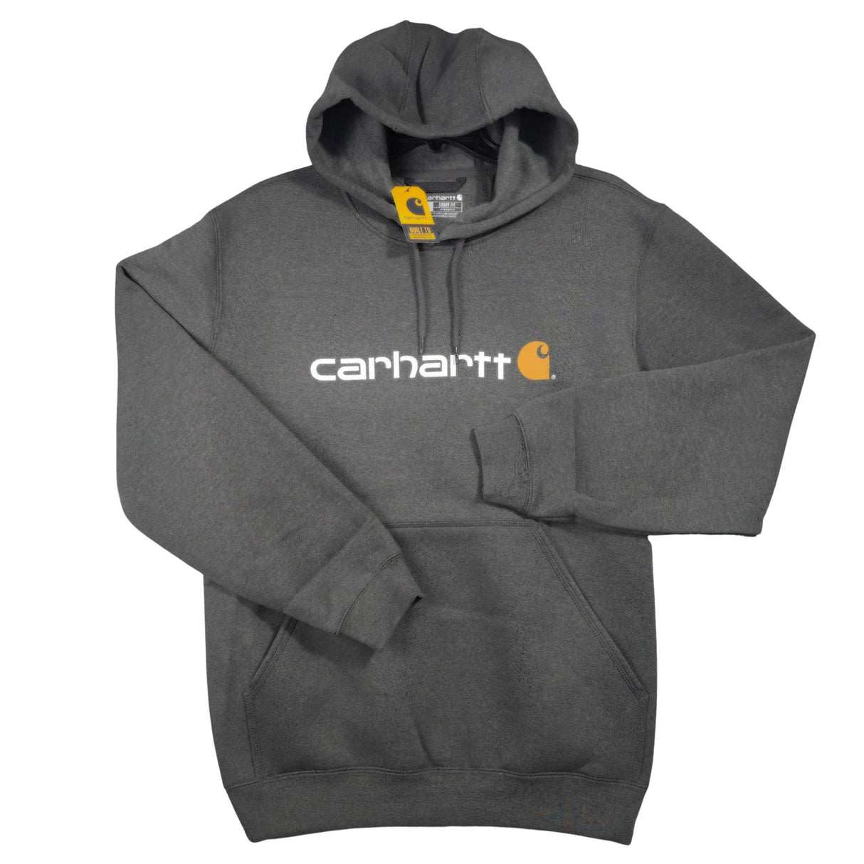 Name Brand Relaxed Fit Logo Hoodie - Charcoal
