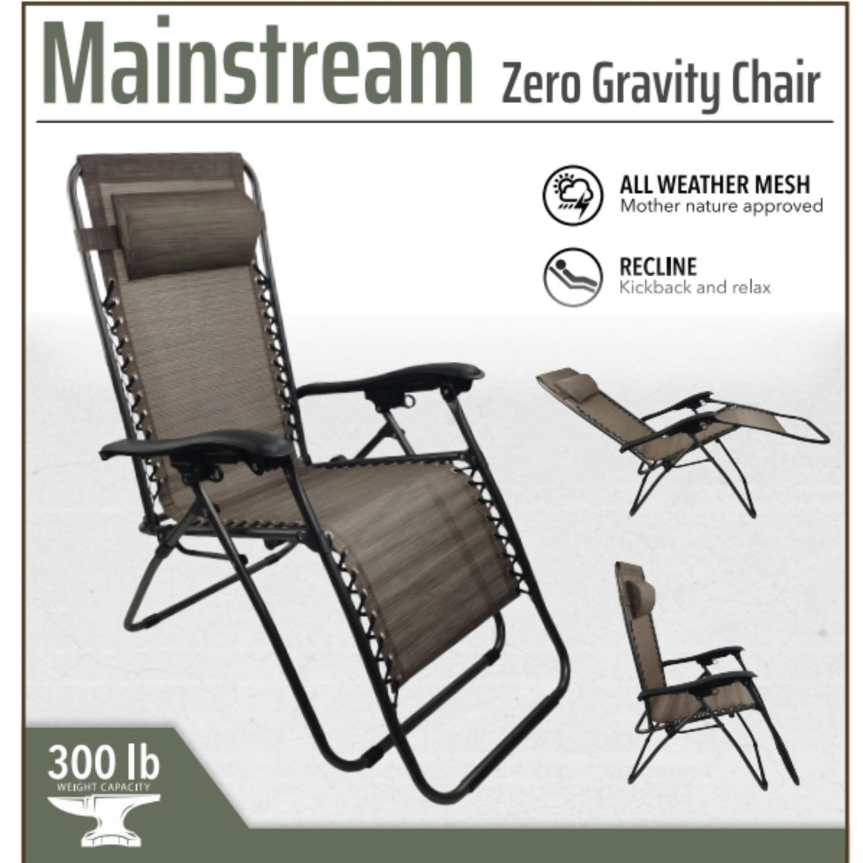 Mainstream Zero Gravity Chair Tan