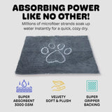 Dog Gone Smart Dirty Dog Doormat Mist Grey 31x21