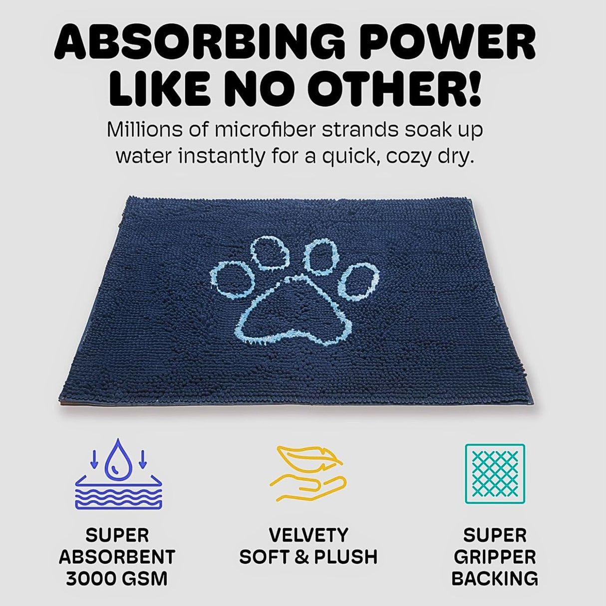 Dog Gone Smart Dirty Dog Doormat Bermuda Blue 31x21