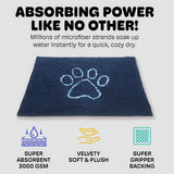 Dog Gone Smart Dirty Dog Doormat Bermuda Blue 31x21