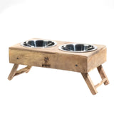 Pronk 6.5" Med Brown Wood Adjustable Feeder