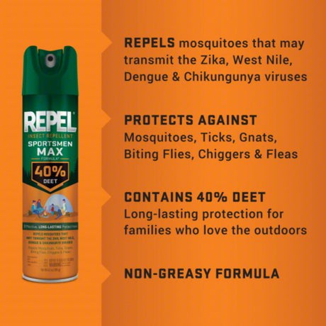 Repel Sportsmen Max Aerosol 40% DEET 6.5oz