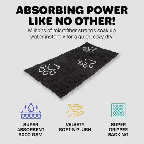 Dog Gone Smart Dirty Dog Doormat Runner Black Hue 60x30