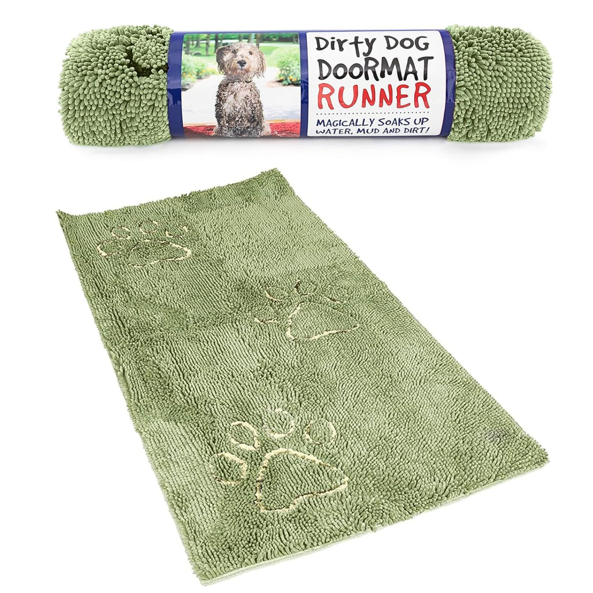 Dog Gone Smart Dirty Dog Doormat Sage Runner 60x30