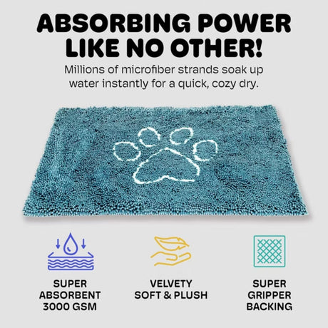 Dog Gone Smart Dirty Dog Doormat Turquoise 35x26