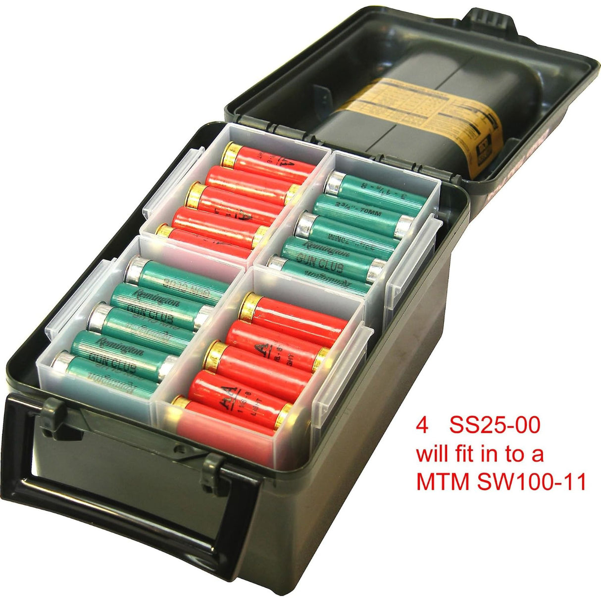 MTM Shell Stack 25 Round Compact Shotshell Storage Box, Clear See-Thru, Small SS25-00