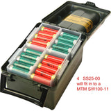 MTM Shell Stack 25 Round Compact Shotshell Storage Box, Clear See-Thru, Small SS25-00