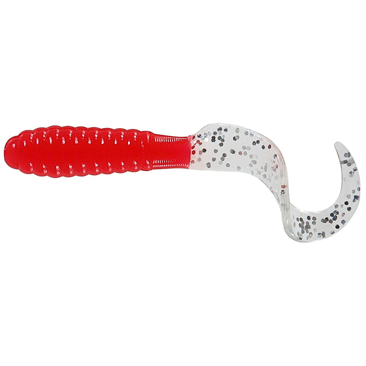 Mister Twister 2" Teenie Curly Tail Opaque Red/Clear Flake Tail