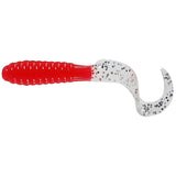 Mister Twister 2" Teenie Curly Tail Opaque Red/Clear Flake Tail
