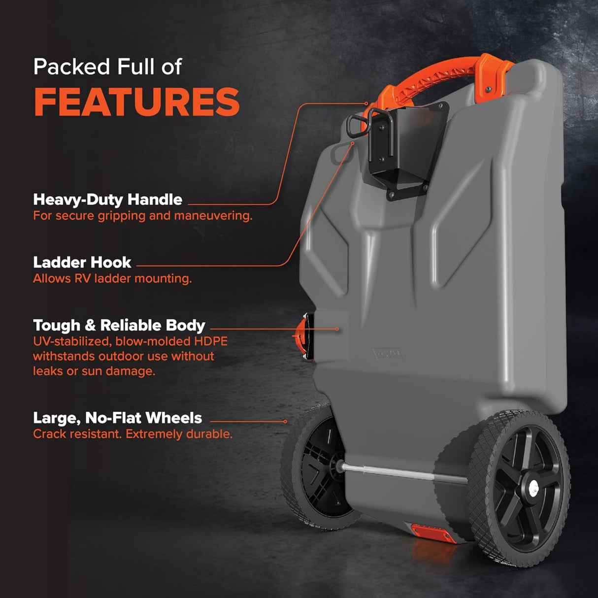 Rhino Tote Tank Portable Rv Waste Kit 36 Gal. 2 Wheel