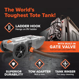 Rhino Tote Tank Portable Rv Waste Kit 36 Gal. 2 Wheel