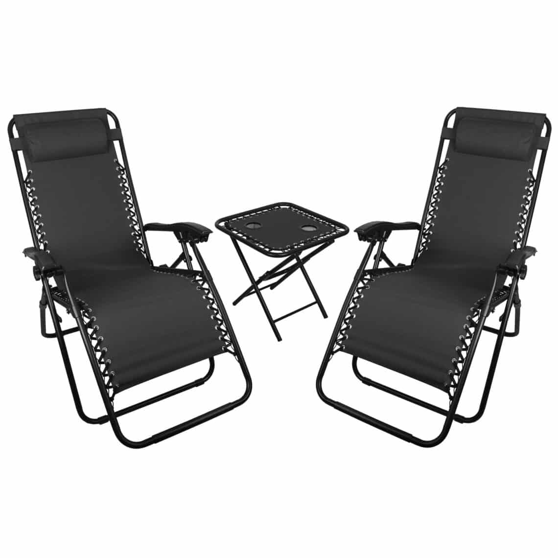 Wfs Zero Gravity Chair Table Combo Black Northwoods Wholesale Outlet