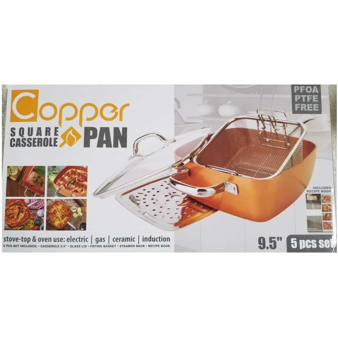 copper cook square pan set