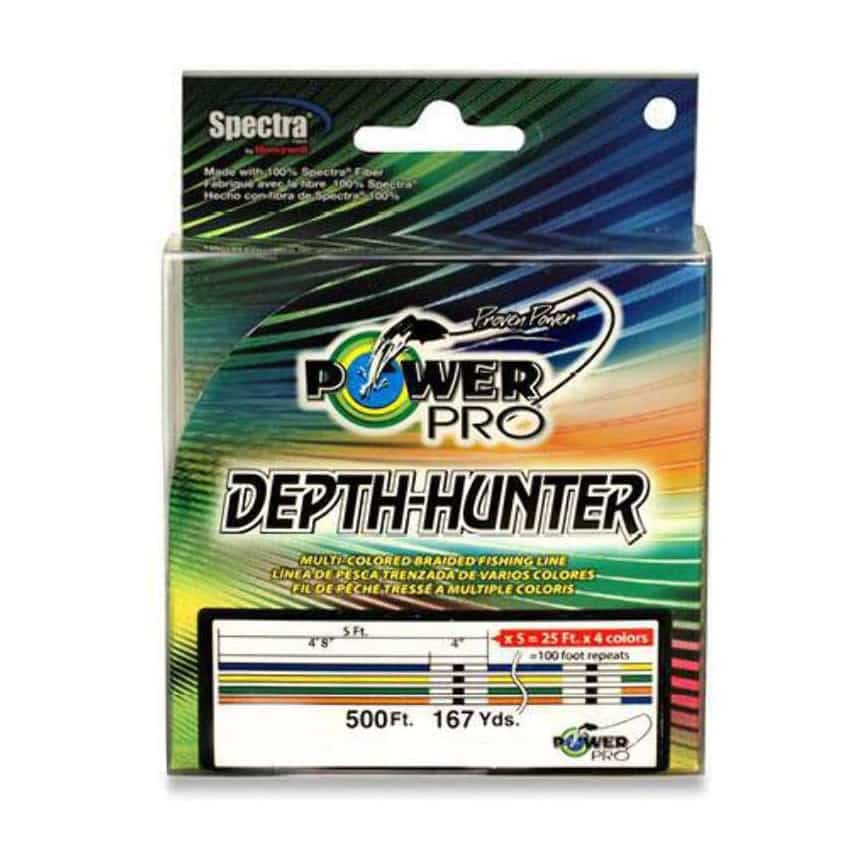 Power Pro depth-Hunter Multi Colour 200m 0,32mm 24kg Intrecciato Corda 