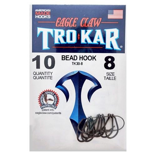 CLOSEOUT* EAGLE CLAW TRO KAR BEAD HOOK SIZE 8 - Northwoods