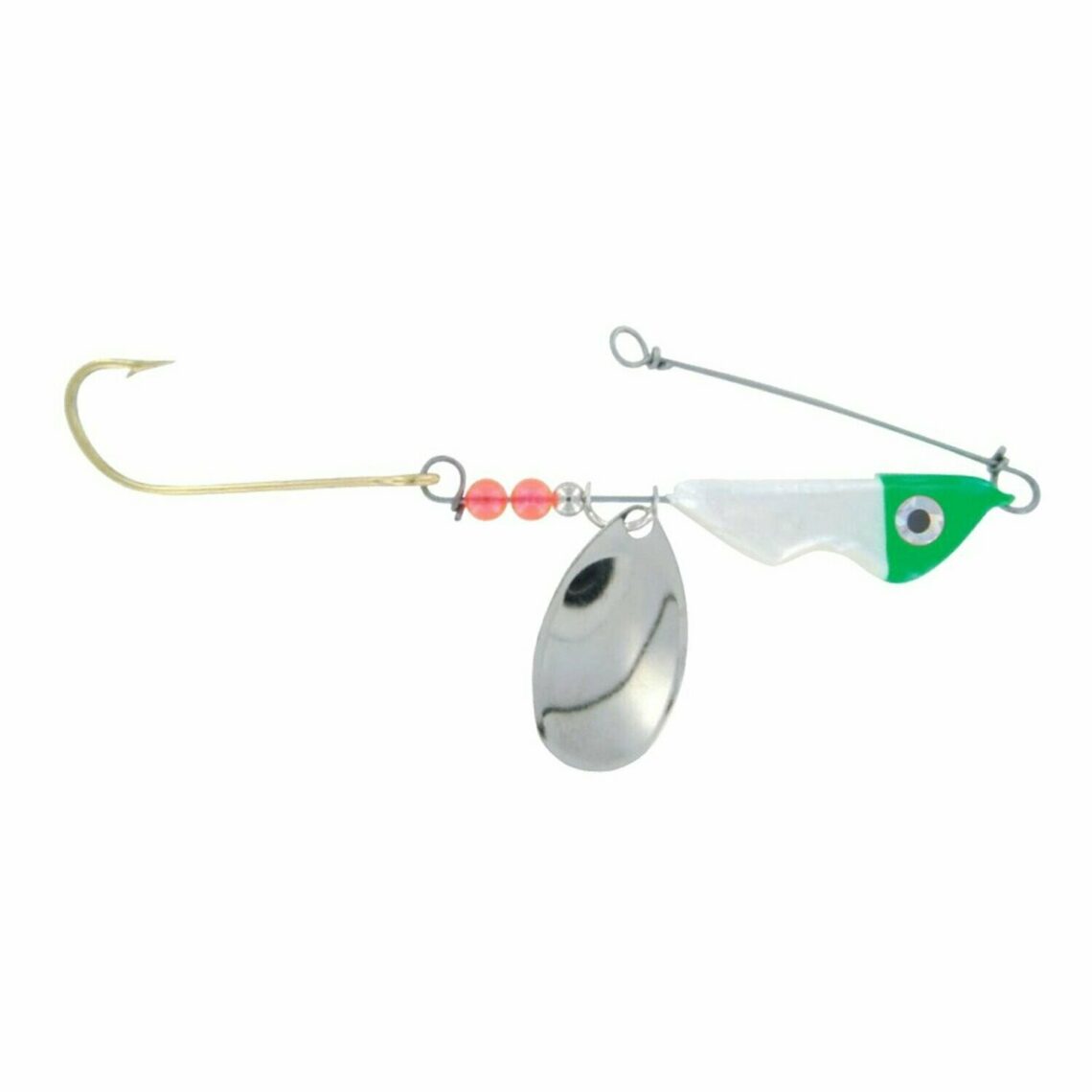 Erie Dearie Original White and Green Fishing Lure, 5/8 oz 