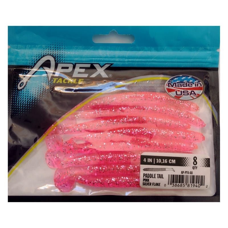 CLOSEOUT* APEX TACKLE 4 INCH PADDLE TAIL WORM SOFT BAIT
