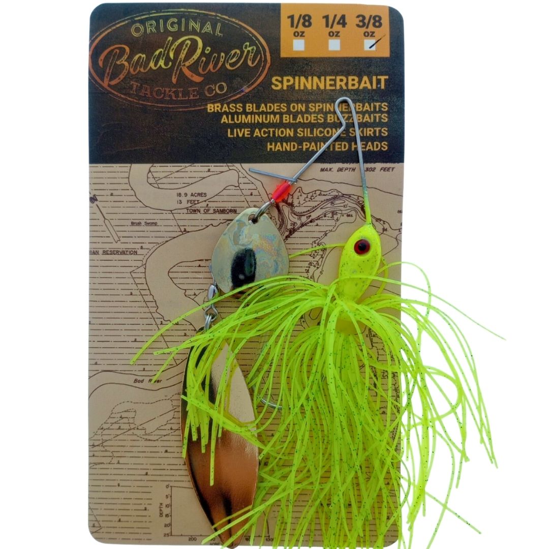 CLOSEOUT* BAD RIVER SPINNER BAIT DOUBLE BLADE - 3/8OZ - Northwoods Wholesale  Outlet