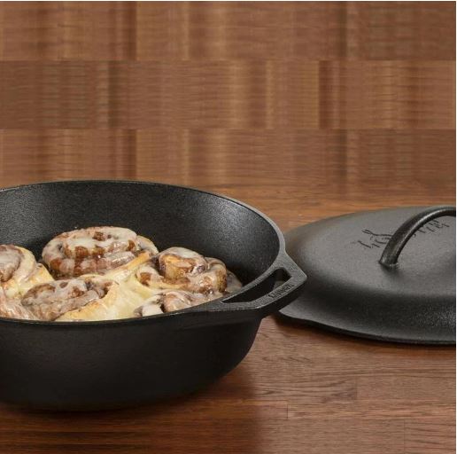 12in Cast Iron Deep Skillet with Lid
