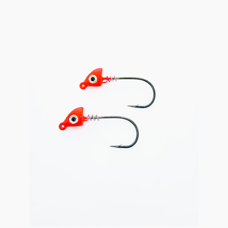 *CLOSEOUT* MUSTAD SPRING LOCK JIG HEAD - RED 3/16OZ (ONLINE ONLY)